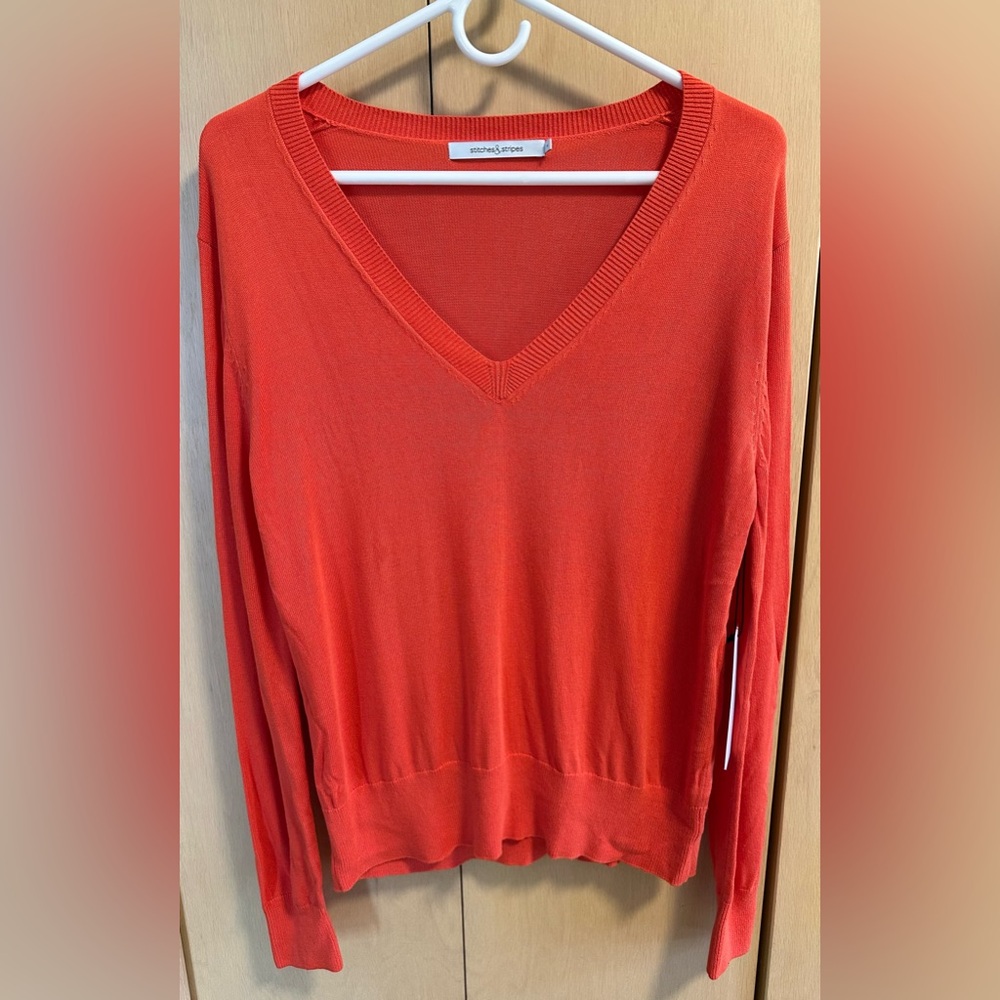 Stitches & Stripes V-Neck 100% Viscose Sweater - NWT